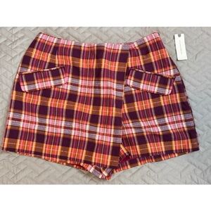 Anthropologie Multicolor Plaid Skort